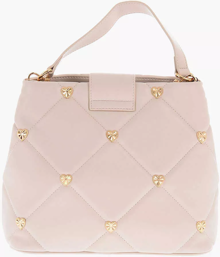Genti de mana Moschino Love Faux Leather Quilted Bag With Golden Details And Remova Beige Femei (BM 9492713) 2