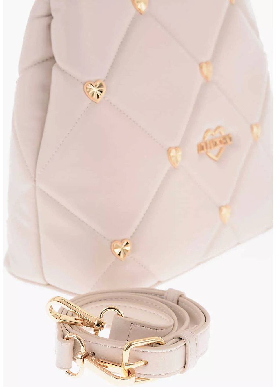 Genti de mana Moschino Love Faux Leather Quilted Bag With Golden Details And Remova Beige Femei (BM 9492713) 3