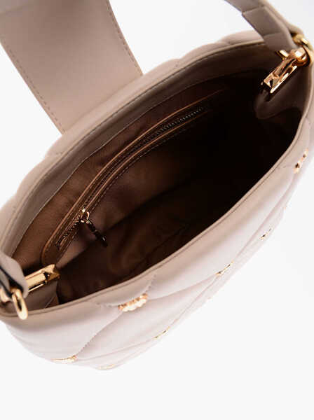 Genti de mana Moschino Love Faux Leather Quilted Bag With Golden Details And Remova Beige Femei (BM 9492713) 4