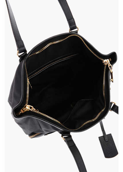 Genti de mana Moschino Love Nylon Tote Bag With Golden Details Black Femei (BM 9492719) 4