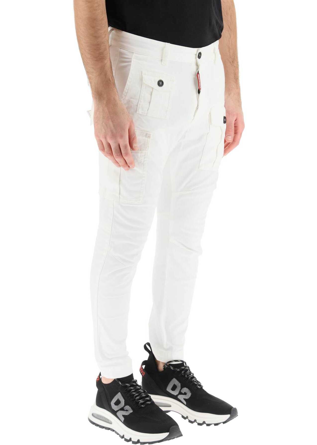 DSQUARED2 Sexy Cargo Chino Pants WHITE