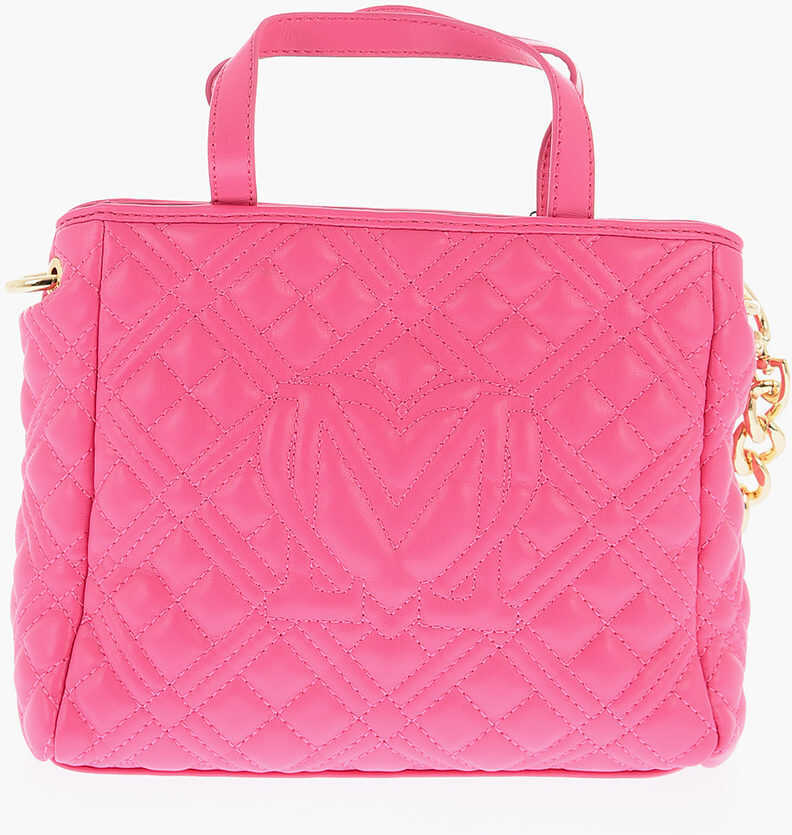 Genti de mana Moschino Love Faux Leather Quilted Mini Bag With Matching Pochette Pink Femei (BM 9493508) 2