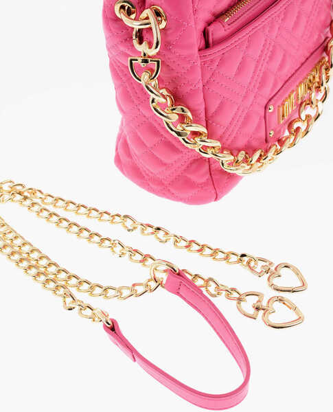 Genti de mana Moschino Love Faux Leather Quilted Mini Bag With Matching Pochette Pink Femei (BM 9493508) 3