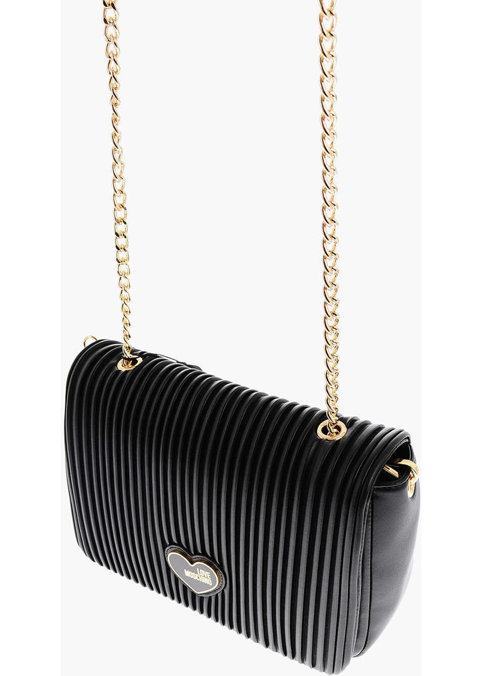 Genti de umar Moschino Love Faux Leather Shoulder Bag With Golden Chain Black Femei (BM 9493520) 3