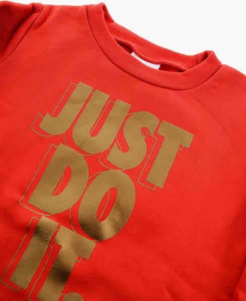 Bluze de trening Nike Solid Color Crew-Neck Sweatshirt With Golden Print Red Baieti (BM 9493667) 2