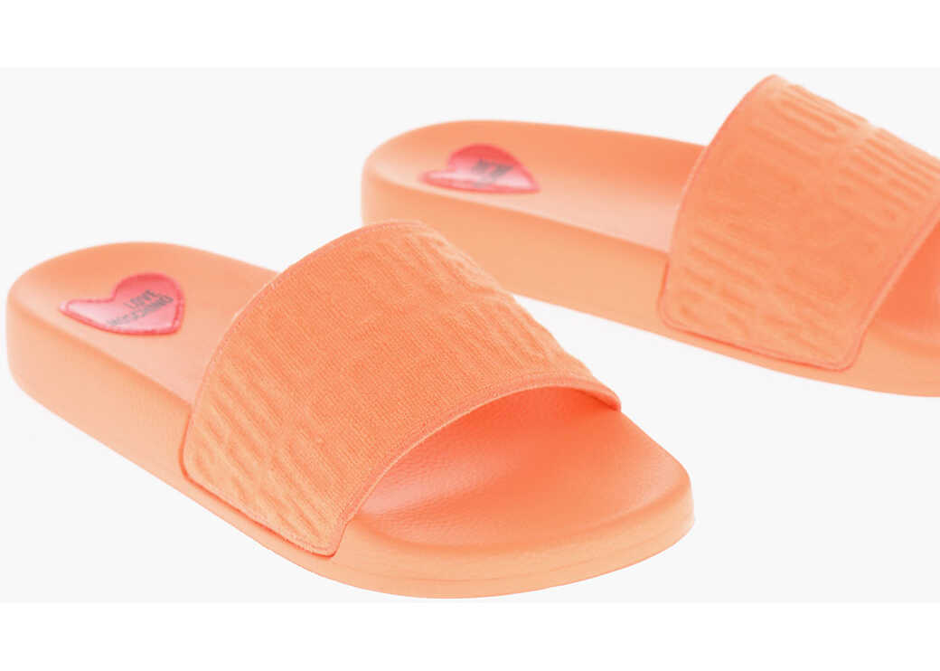 Moschino Love Pvc Pool25 Sliders With Sponge Logo Orange