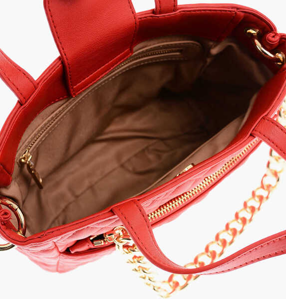 Genti de mana Moschino Love Faux Leather Quilted Mini Bag With Matching Pochette Red Femei (BM 9493694) 4