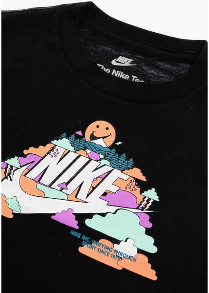 Tricouri Nike Front Printed Crew-Neck Happy Cloud T-Shirt Black Baieti (BM 9493892) 2