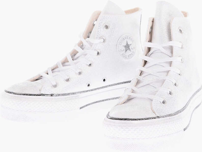 Converse All Star Chuck Taylor 4Cm Platform Glitter Lift High-Top Sne Gray