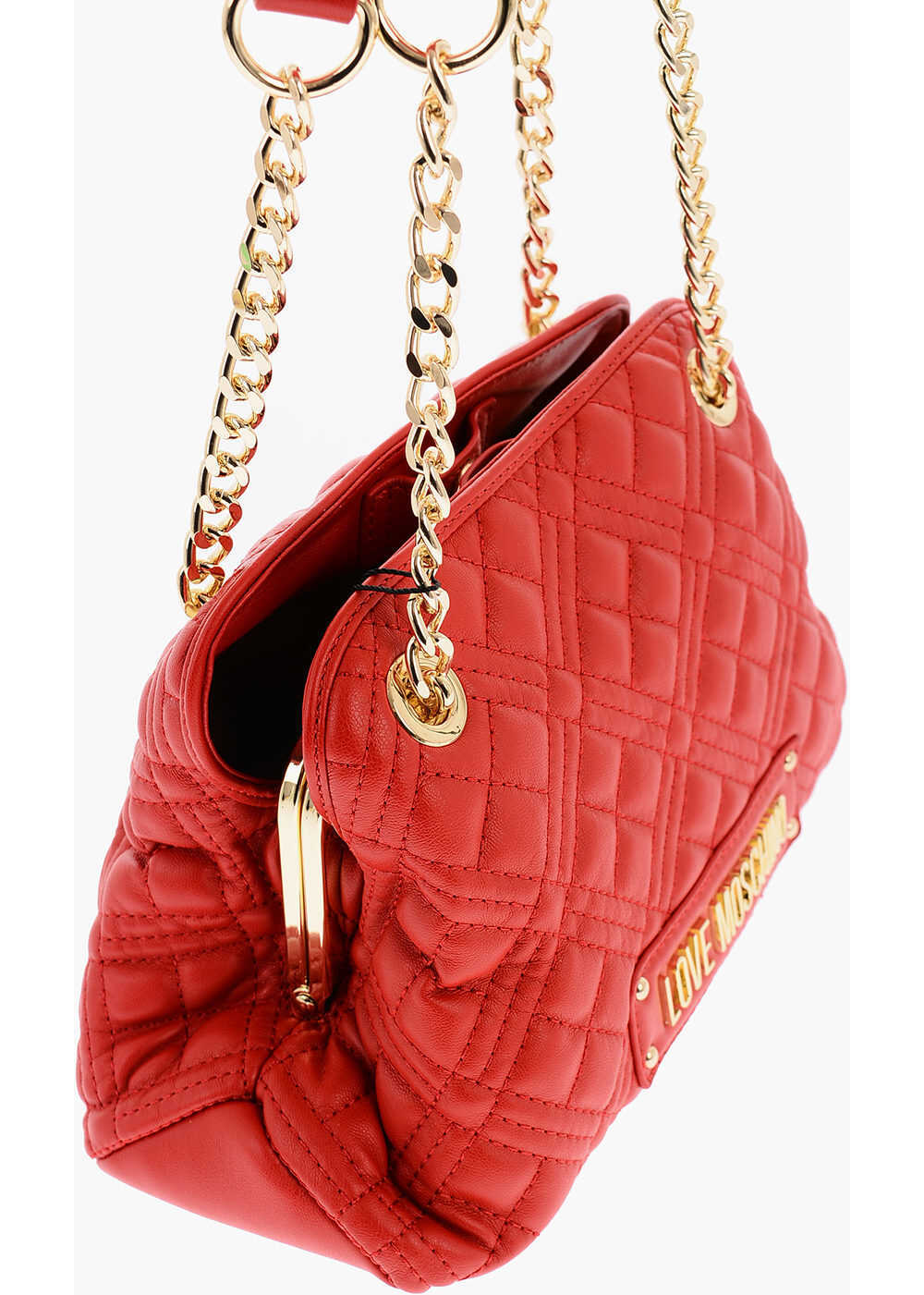 Genti de umar Moschino Love Quilted Faux Leather Shoulder Bag Red Femei (BM 9493916) 3