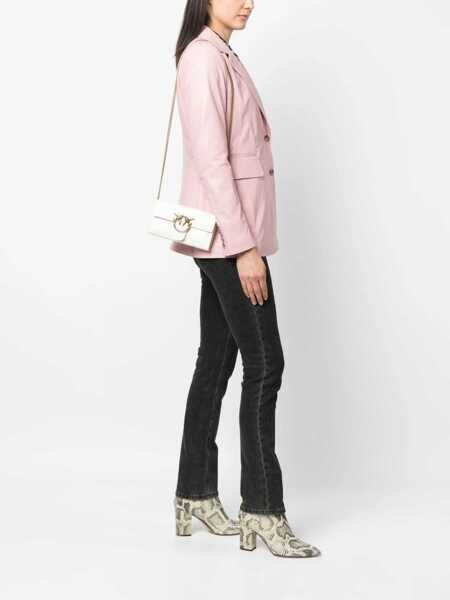 Portofele Pinko Love One Wallet BIANCO SETA-ANTIQUE GOLD Femei (BM 9496058) 2