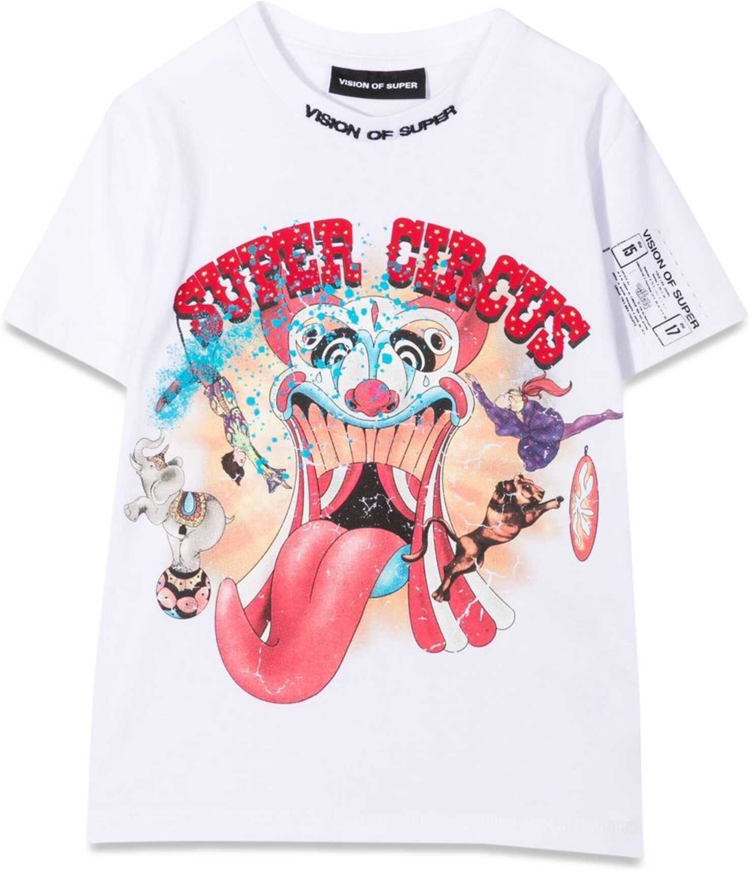 Vision of Super White Kids T-Shirt With Tongue Print WHITE