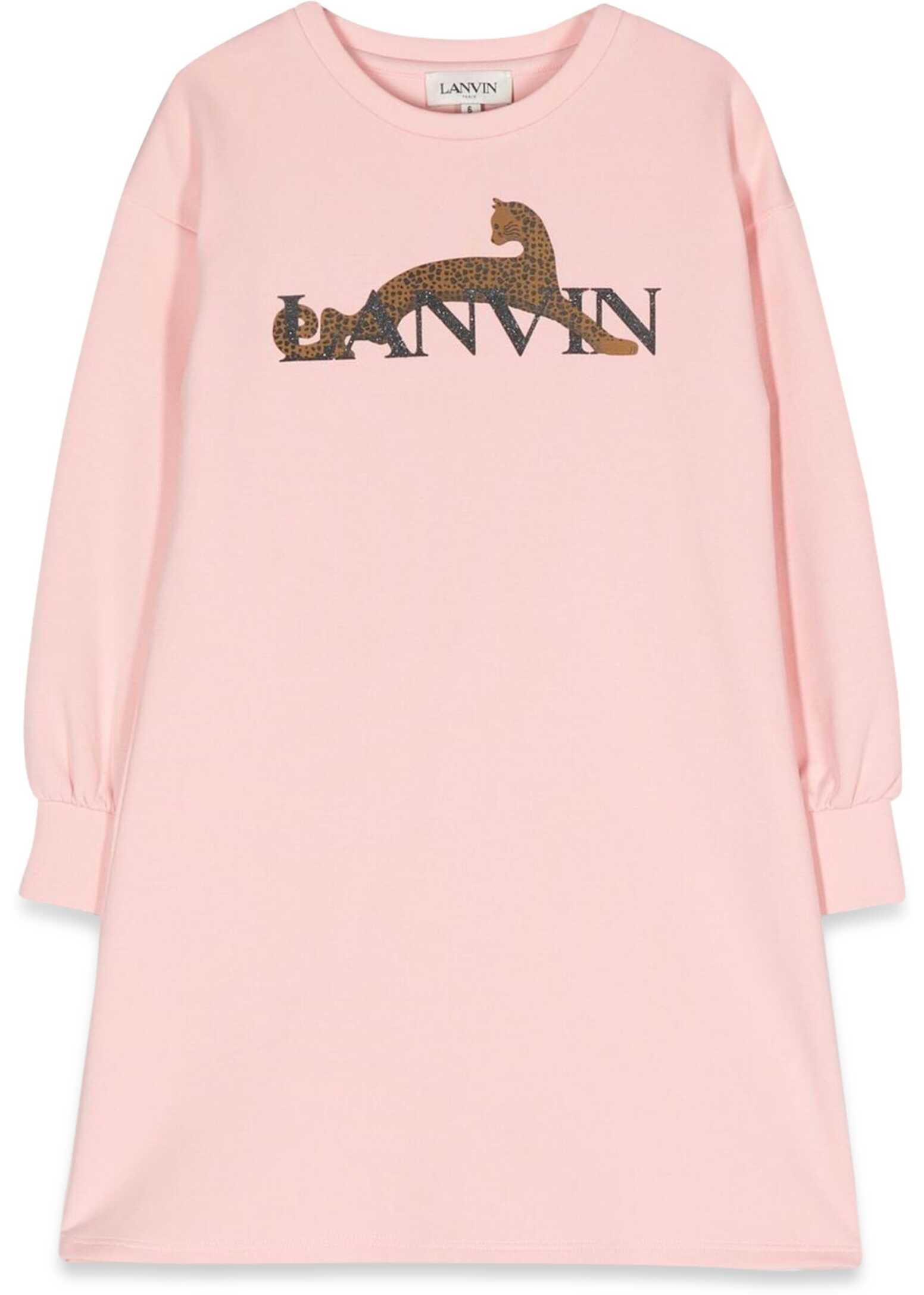 Lanvin Long Sleeve Logo Dress PINK