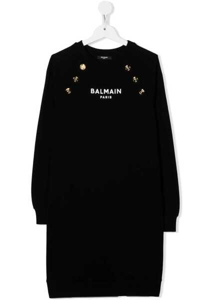 Rochii casual Balmain Gold Buttons Dress BLACK Fete (BM 9497816) 1