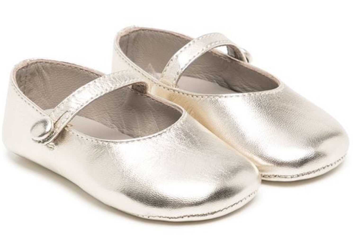 Bonpoint Plume Ballerinas With Strap GOLD