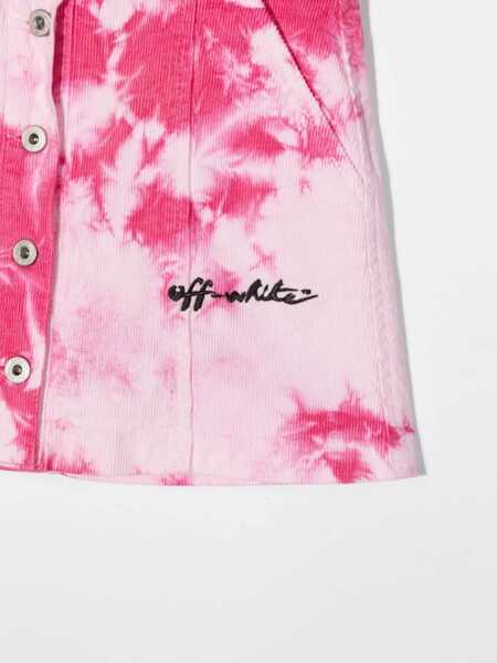 Fuste casual Off-White Velvet Tie Dye Skirt PINK Fete (BM 9498569) 3