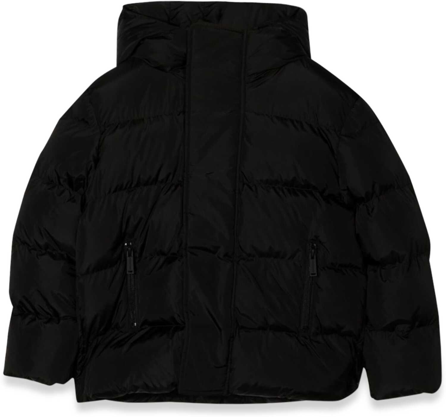 Poze DSQUARED2 Hooded Down Jacket With Logoed Lettering BLACK