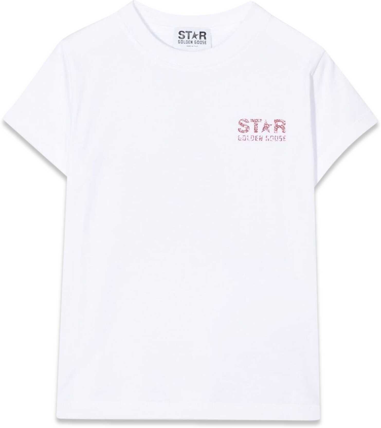 Poze Golden Goose Star T-Shirt With Glitter Logo WHITE