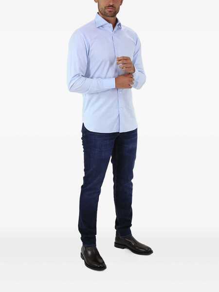 Camasi casual BORRIELLO Borriello Shirt 1401 26 Blue Barbati (BM 9499934) 2