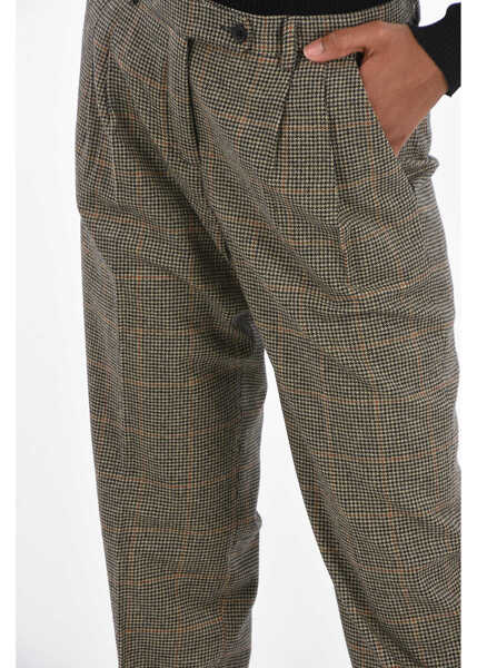 Pantaloni office MASSIMO ALBA Houndstooth Suro High-Rise Waist Double Pleat Trousers Multicolor Femei (BM 9506228) 3