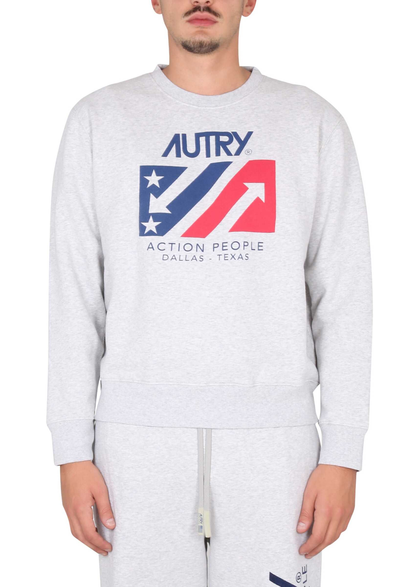 AUTRY Crewneck Sweatshirt With Logo GREY