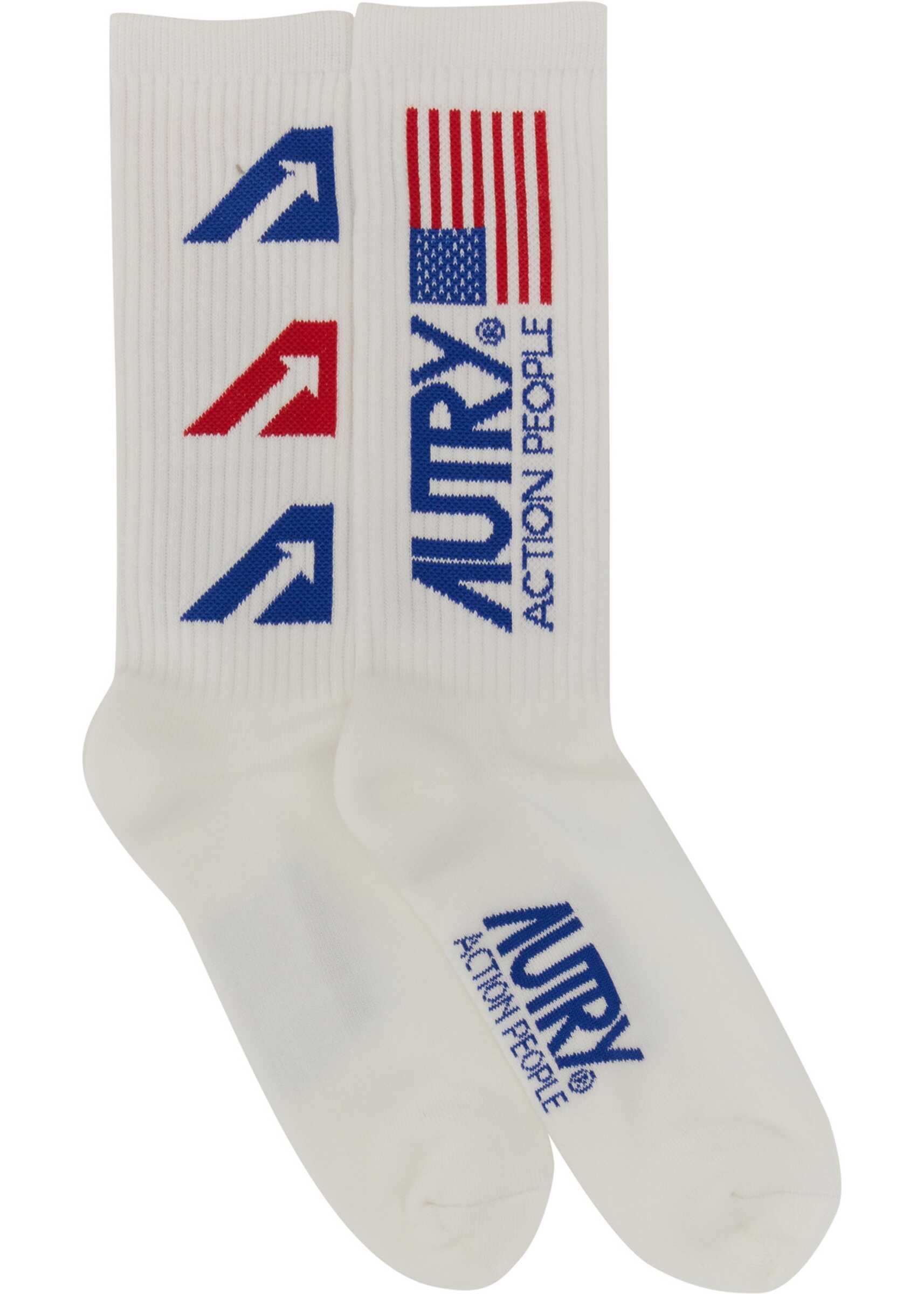 AUTRY Jaquard Logo Sock WHITE
