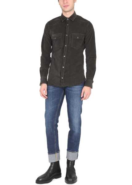 Camasi casual PT TORINO Texan Shirt BROWN Barbati (BM 9506447) 2