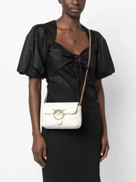 Genti de umar Pinko Love Baby Shoulder Bag BIANCO SETA-ANTIQUE GOLD Femei (BM 9506561) 2