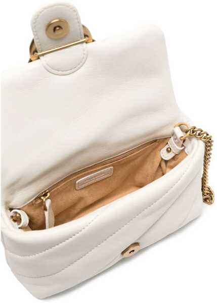 Genti de umar Pinko Love Baby Shoulder Bag BIANCO SETA-ANTIQUE GOLD Femei (BM 9506561) 5