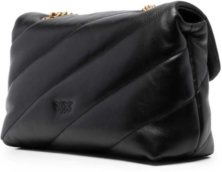 Genti de umar Pinko Love Classic leather Shoulder Bag NERO-ANTIQUE GOLD Femei (BM 9510014) 4
