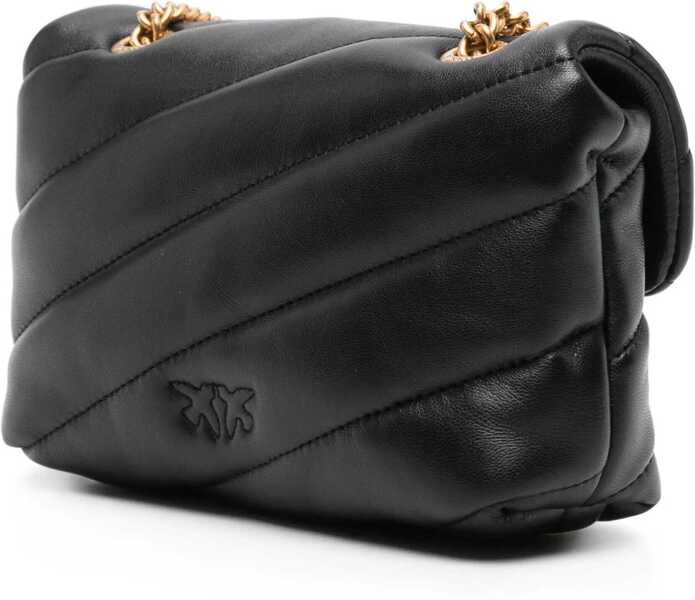 Genti de umar Pinko Love Baby Shoulder Bag NERO-ANTIQUE GOLD Femei (BM 9510167) 3