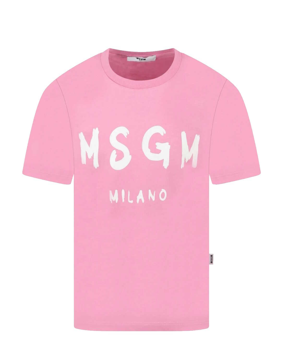 MSGM Classic Brushed Logo T-shirt ROSA