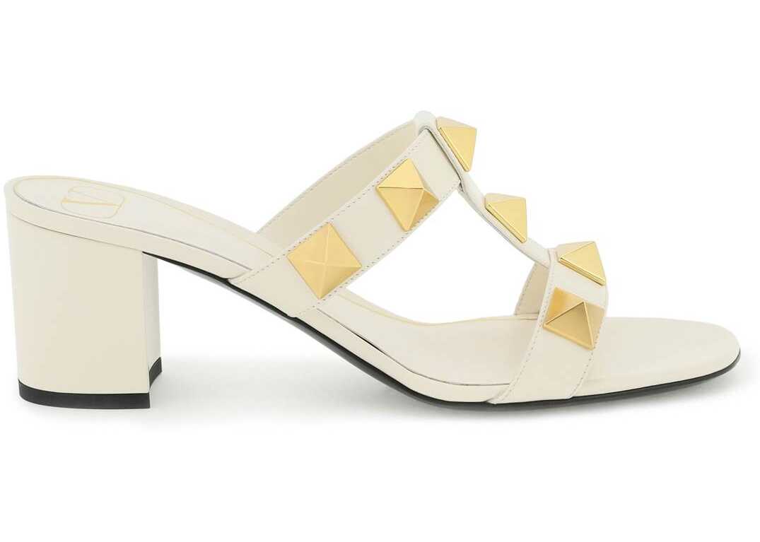 Valentino Garavani Roman Stud Mules LIGHT IVORY