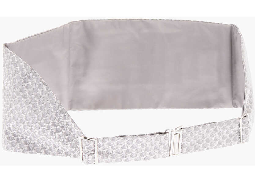 Curele CORNELIANI Patterned Pleated Cummerbund Gray Barbati (BM 9514739) 4