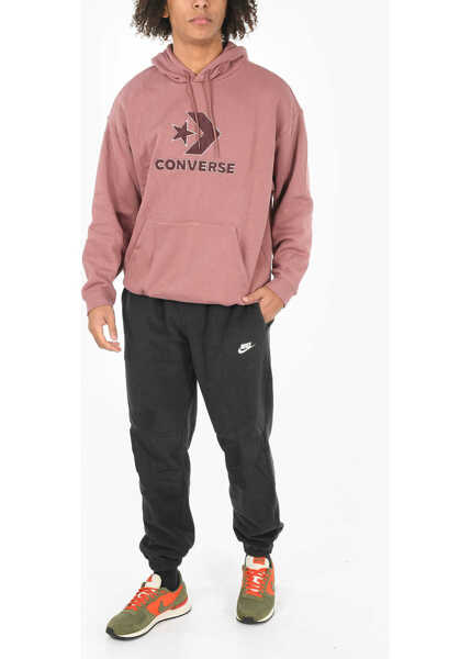 Bluze de trening Converse Loose Fit Embossed Logo Go-To Hoodie Violet Barbati (BM 9515051) 4