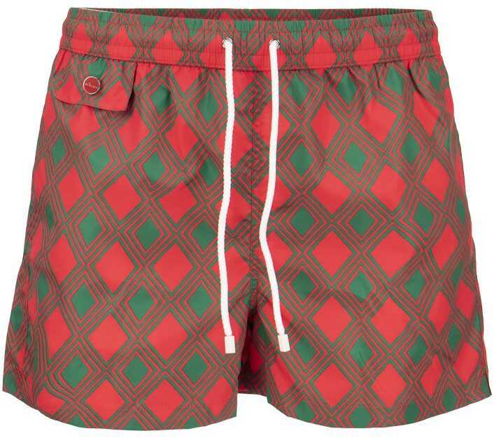 KITON Polyester Trunks RED