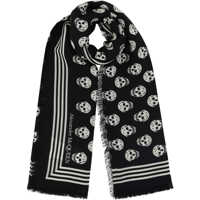 Esarfe Alexander McQueen Dama - Esarfe Alexander McQueen Skull Scarf BLACK/IVORY Femei (BM 9516905) - B-mall.ro