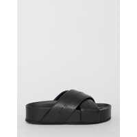 Sandale Faux Leather Logo Sandals Femei