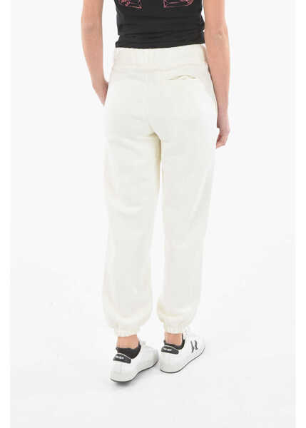 Pantaloni de trening Converse Drawstring Waist Fleeced Wordmark Joggers White Femei (BM 9519488) 2