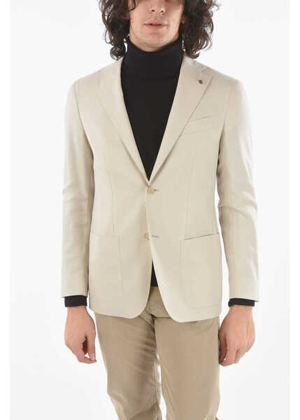 Sacouri CORNELIANI Cc Collection Half-Lined Blazer With Sewn Pockets And Notch White Barbati (BM 9519506) 1
