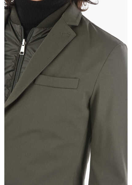 Sacouri CORNELIANI Id Collection Padded Blazer With Chest Piece And Flap Pocket Green Barbati (BM 9519515) 3