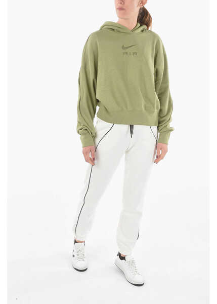 Hanorace Nike Air Brushed Cotton Oversized Fit Hoodie Green Femei (BM 9520001) 4