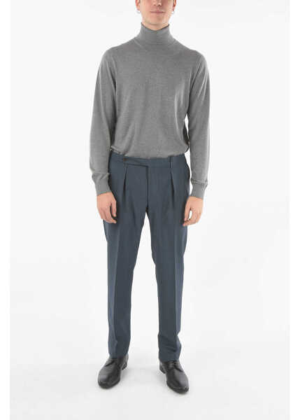 Pantaloni eleganti CORNELIANI Unlined Trousers With Hook And Pinces Blue Barbati (BM 9520079) 4