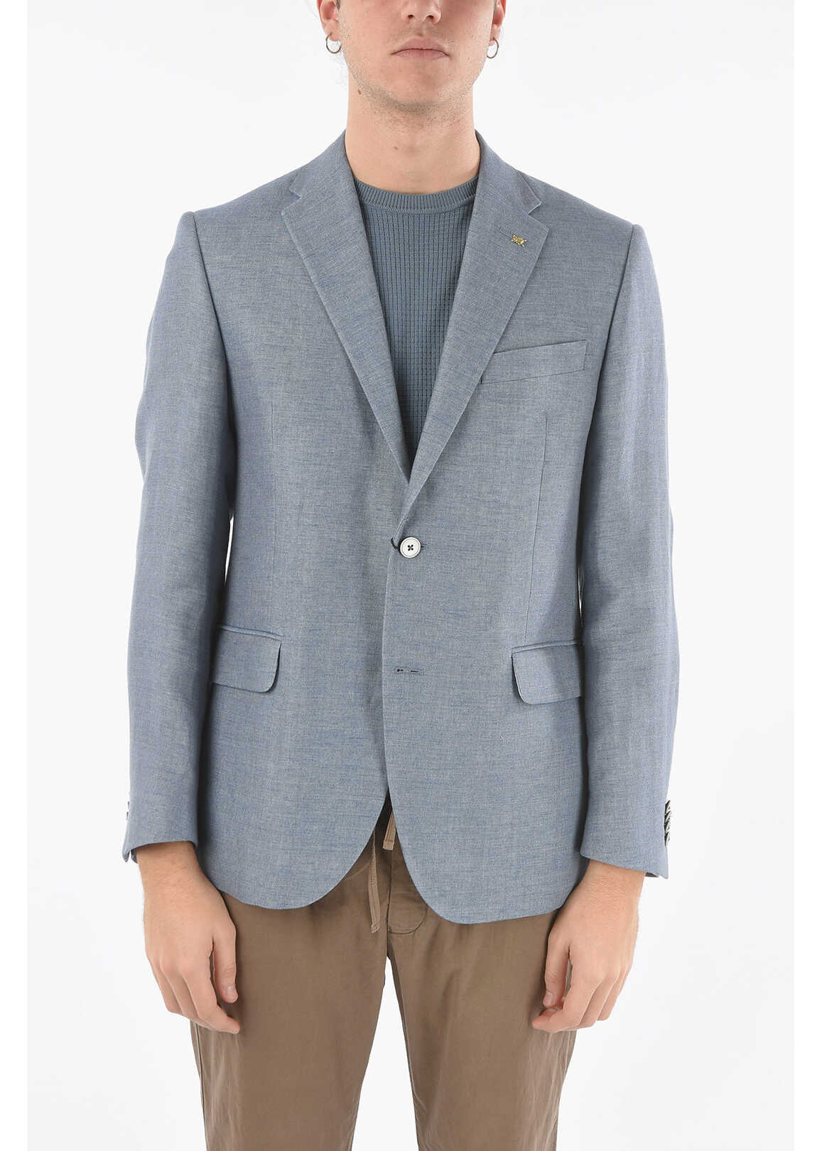 CORNELIANI Cc Collection Flap Pocket Right 2-Button Blazer Blue