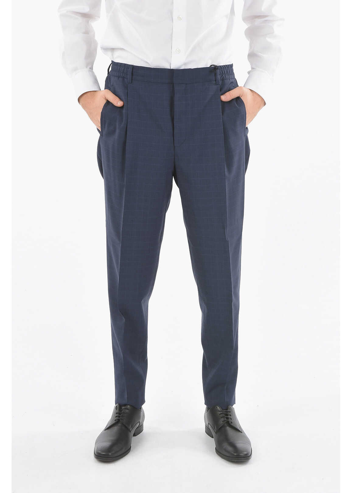 CORNELIANI Cc Collection Reset Lined Trousers With Hooks And Pinces Blue