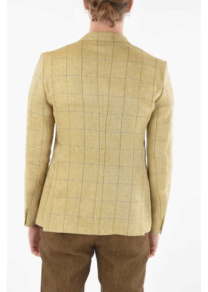 Sacouri elegante CORNELIANI Cc Collection Windowpane Check Right Flap Pocket 2-Button Bl Beige Barbati (BM 9520979) 2