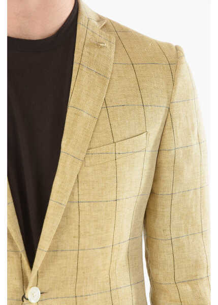 Sacouri elegante CORNELIANI Cc Collection Windowpane Check Right Flap Pocket 2-Button Bl Beige Barbati (BM 9520979) 3