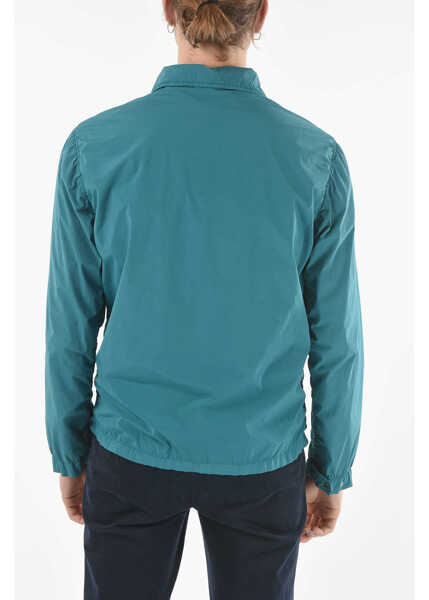 Jachete CORNELIANI Cc Collection O.wear Nylon Stretch Hydras Overshirt With Sna Blue Barbati (BM 9521114) 2