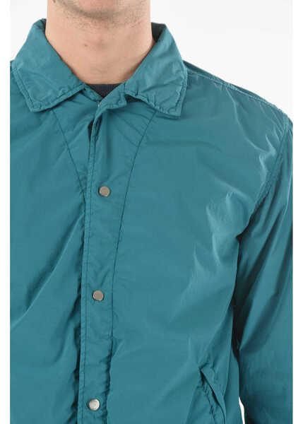 Jachete CORNELIANI Cc Collection O.wear Nylon Stretch Hydras Overshirt With Sna Blue Barbati (BM 9521114) 3