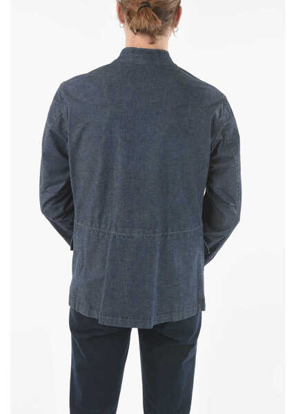 Sacouri elegante CORNELIANI Cc Collection O.wear Denim Utility Jacket With Hidden Closur Blue Barbati (BM 9521996) 2